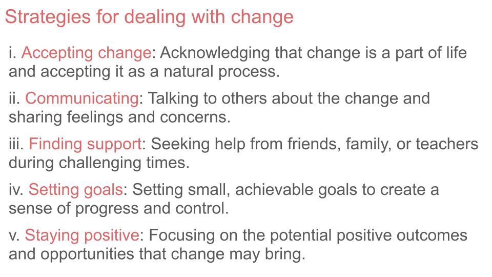 Adjusting to change