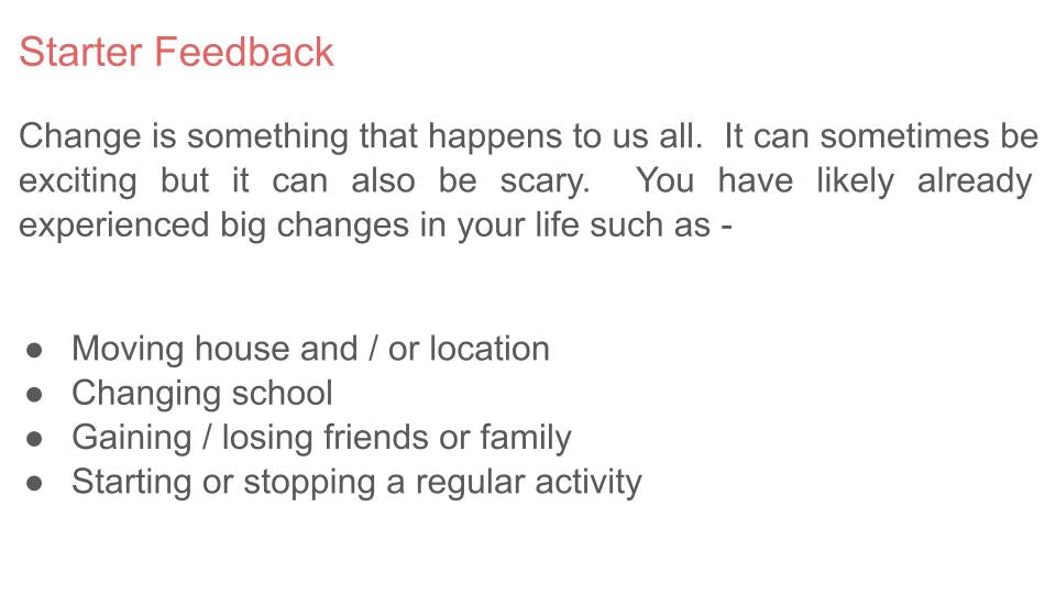 Adjusting to change