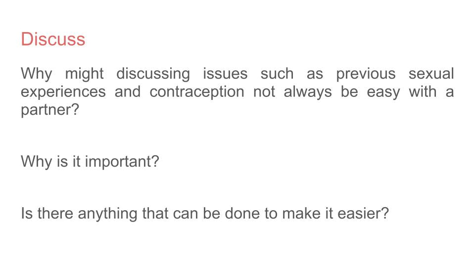 Contraception & Sexual Health KS5 Lesson