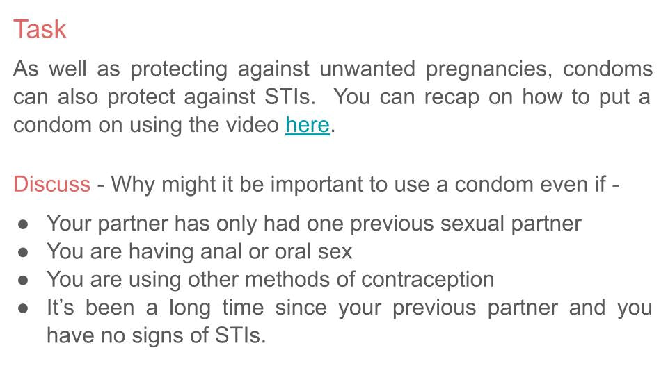 Contraception & Sexual Health KS5 Lesson