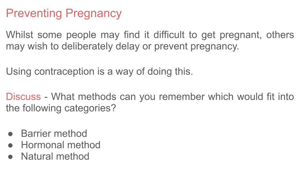 Contraception & Sexual Health KS5 Lesson