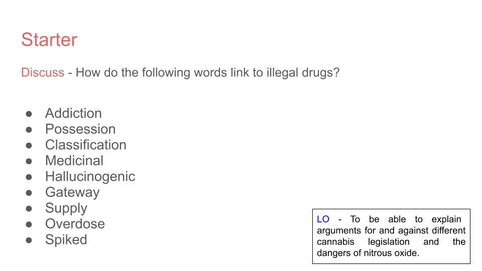 Drugs - Nitrous Oxide & Cannabis Lesson