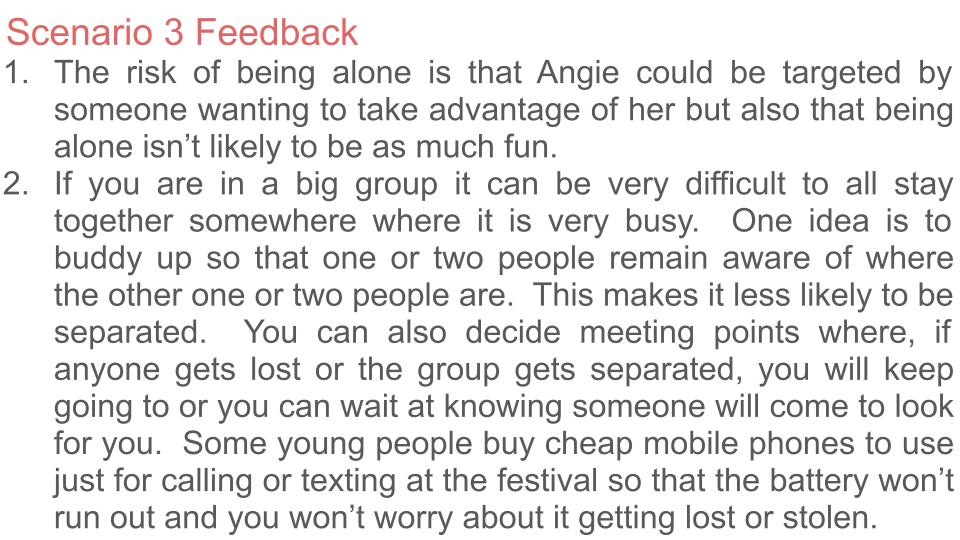 Personal Safety - Festivals & Events Lesson