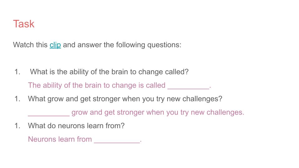 Growth Mindset PSHE Lesson
