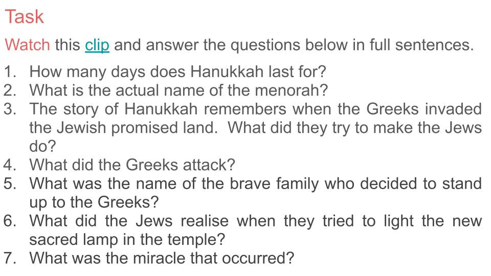 Hanukkah Lesson or Tutorial