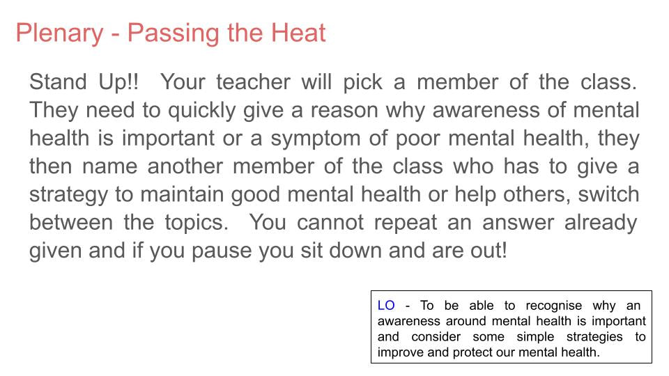 Mental Health Awareness Lesson