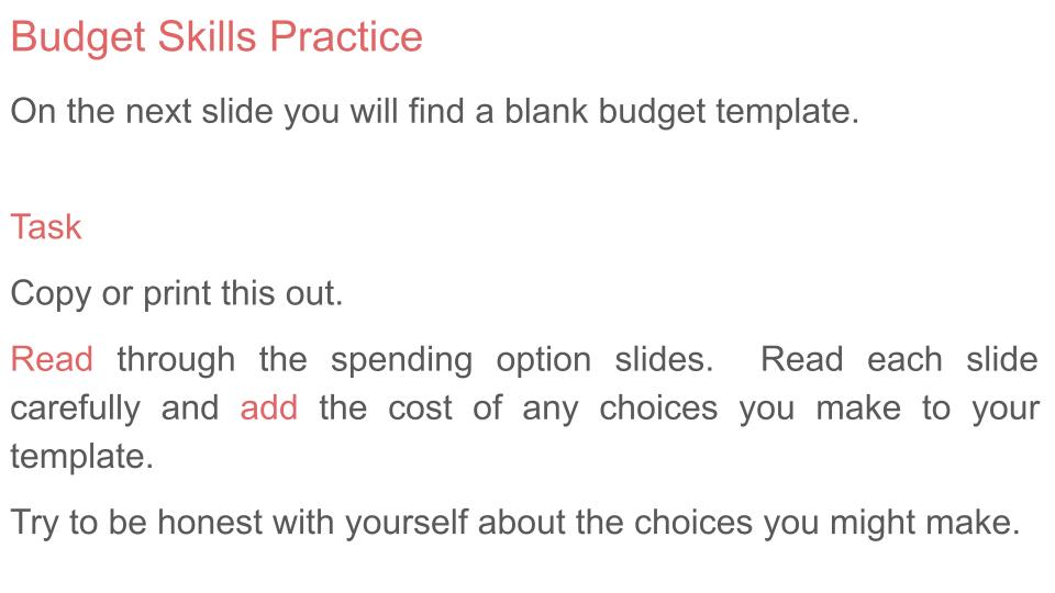 Budgeting Money Lesson or Tutorial