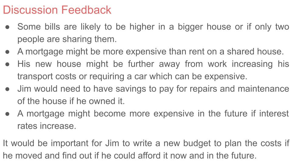Budgeting Money Lesson or Tutorial