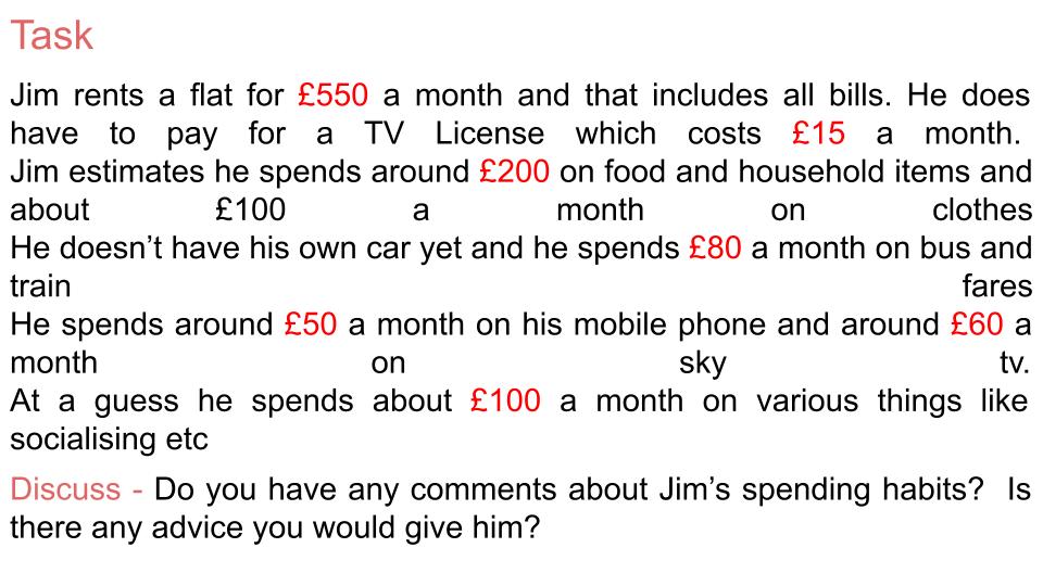 Budgeting Money Lesson or Tutorial