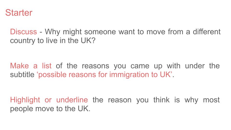 Refugees, Asylum Seekers & Immigration Lesson