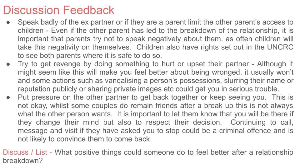 Relationship Breakdown Lesson or Tutorial