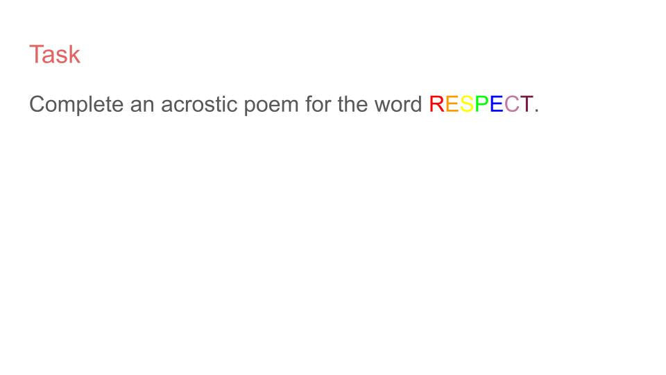 Respectful Relationships Lesson or Tutorial