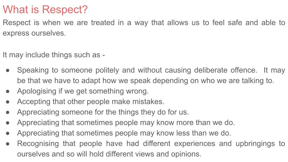Respectful Relationships Lesson or Tutorial