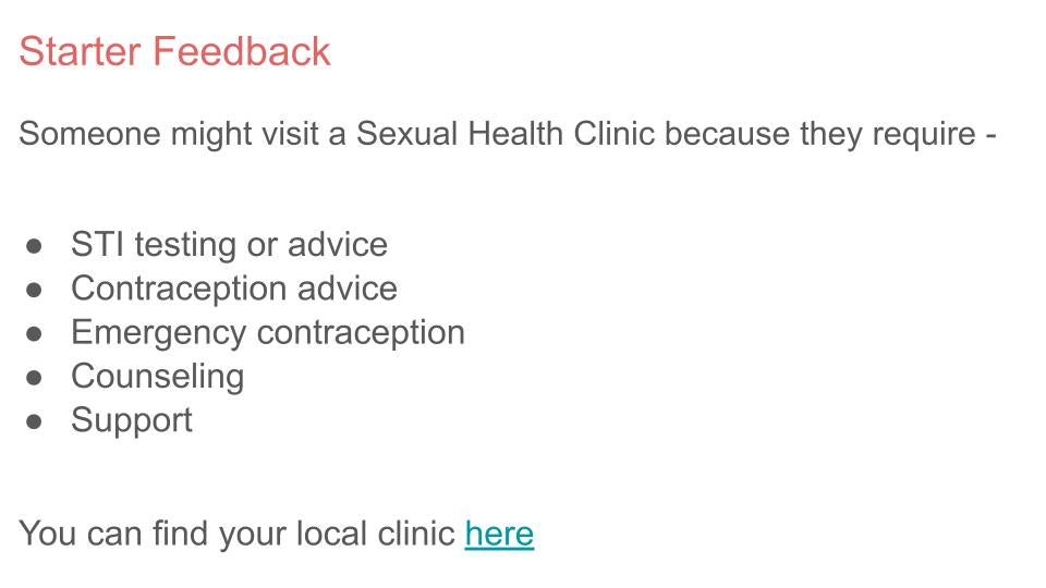 Sexual Health Clinics & STIs Tutorial