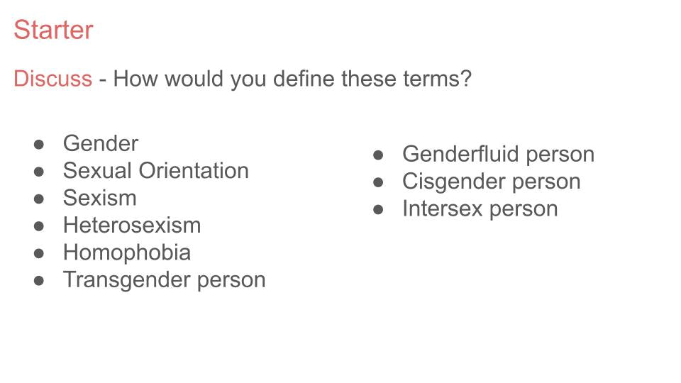 Sexuality & Gender Lesson