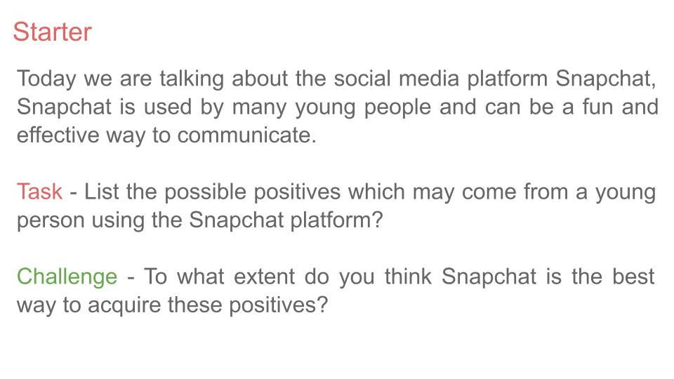 Snapchat Lesson