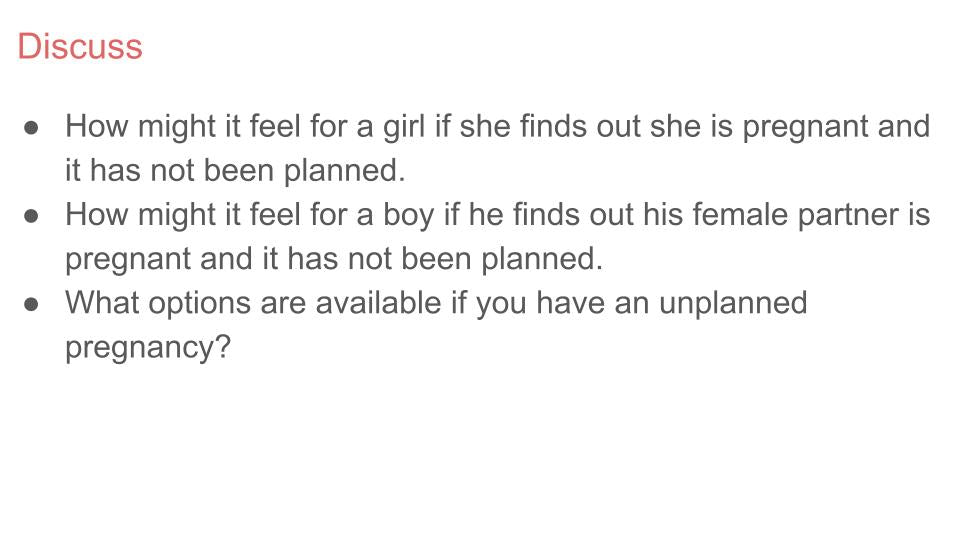 Unplanned pregnancy PSHE lesson or tutor time resource available from Youcantknoweverything Education.