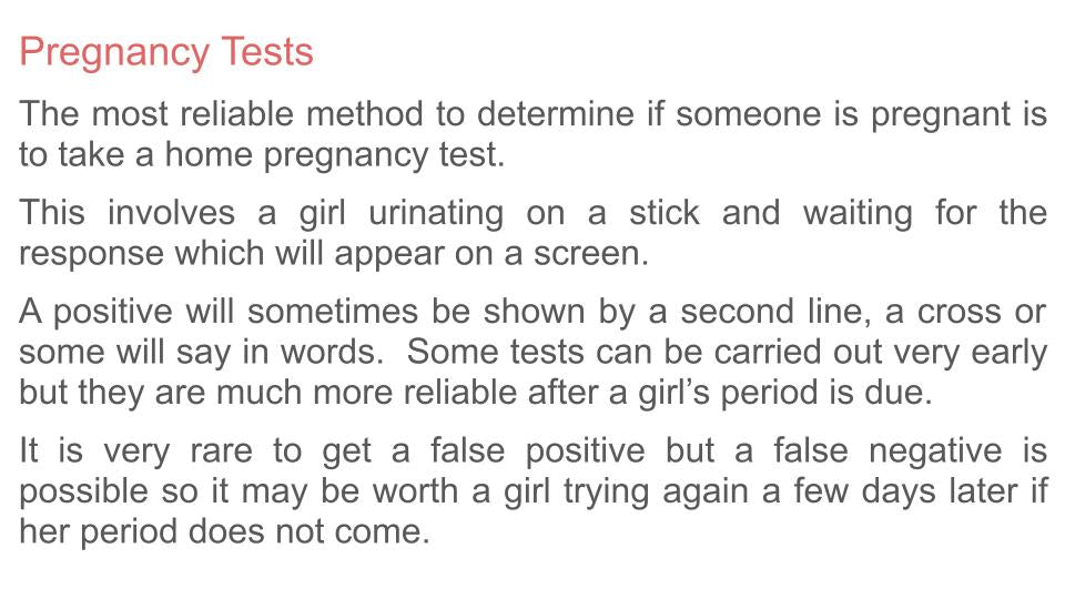 Unplanned pregnancy PSHE lesson or tutor time resource available from Youcantknoweverything Education. Pregnancy test slide