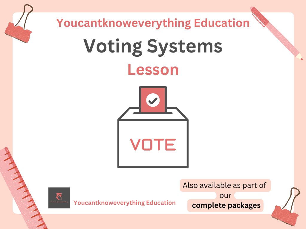 Voting electoral systems Citizenship lesson ks3 ks4