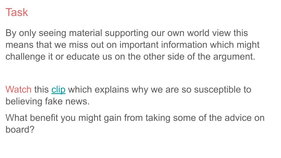 Analysing information for reliability (Fake news) Lesson or Tutorial