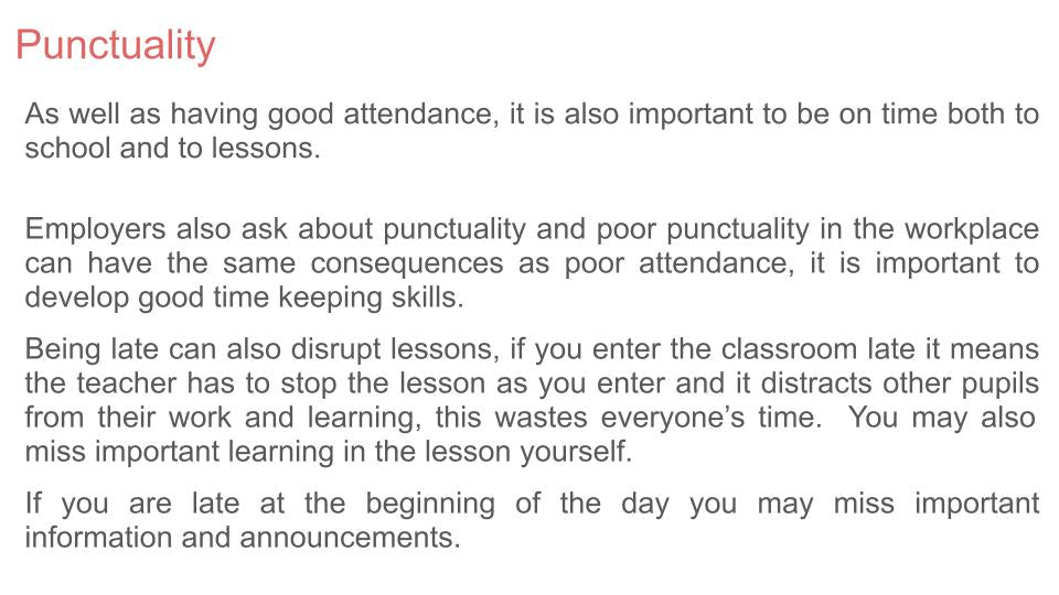 Punctuality Comment Attendance & Punctuality – Youcantknoweverything Education