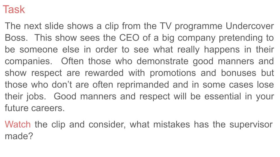 Being Respectful & Using Good Manners