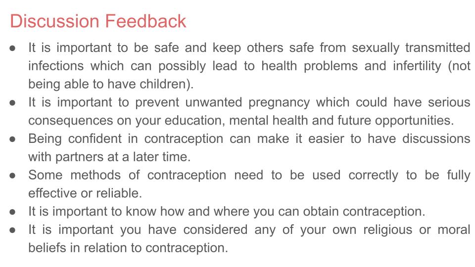 Contraception KS4