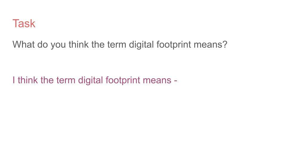 Digital Footprint Lesson