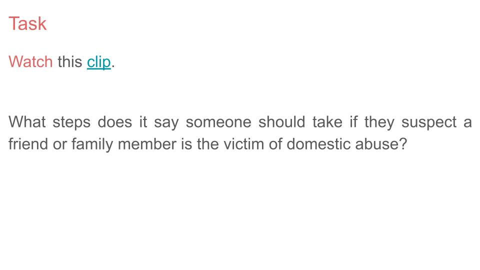 Domestic Abuse / Violence Tutorial