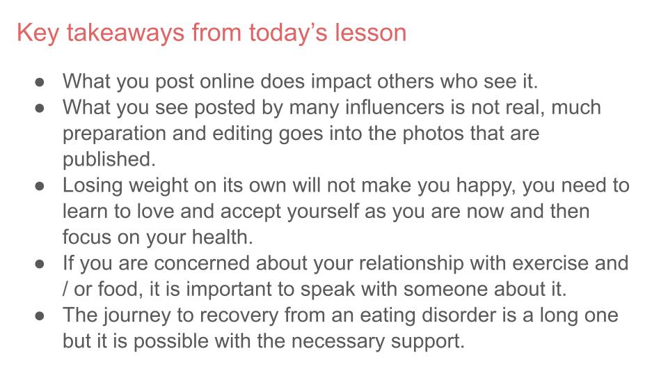 Eating Disorders Lesson
