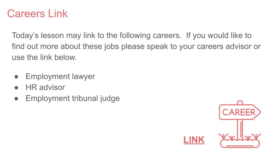 careers employment law tutor time form pshe