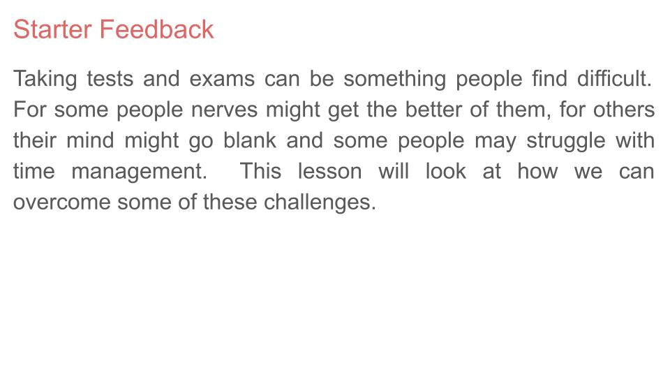Exam Strategy Tutorial / Assembly