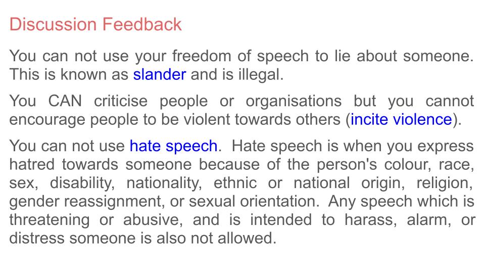 Freedom of Speech Tutorial