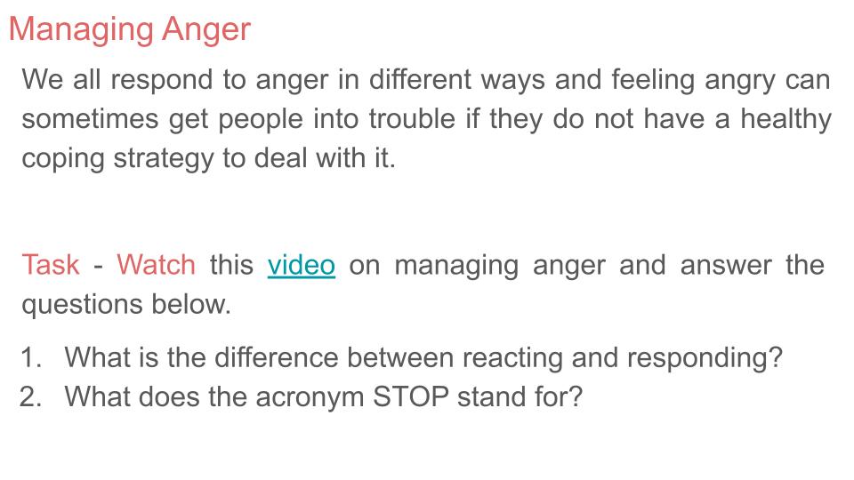 Healthy Coping Strategies Lesson