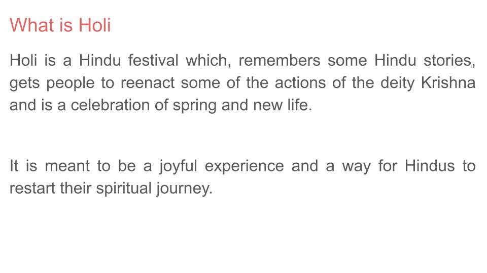 Holi Hindu Festival Lesson / Tutorial / Assembly