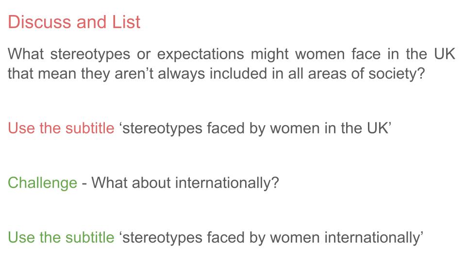 International Women's Day Lesson or Tutorial