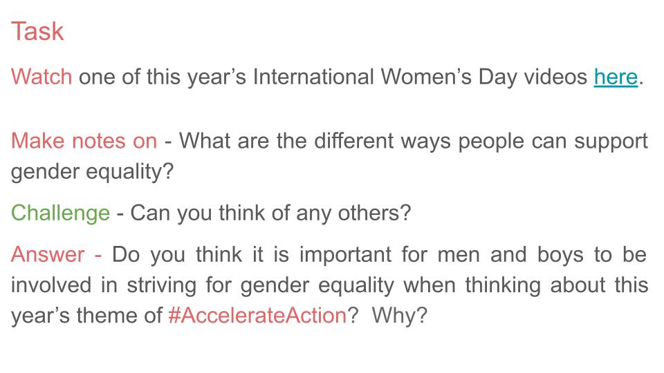 International Women's Day Lesson or Tutorial