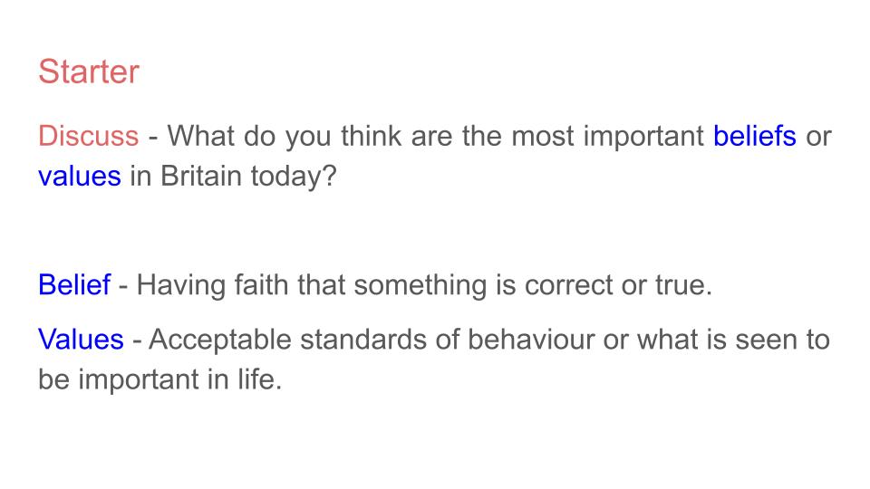 Fundamental British Values Tutor Time