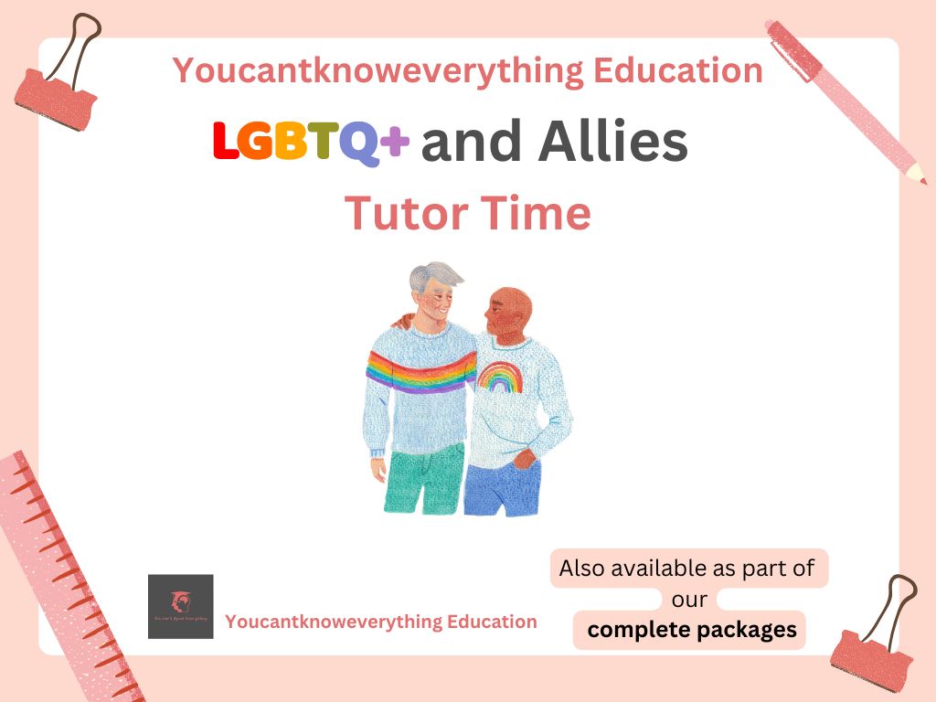 LGBTQ+ and allies tutor time / form time PSHE lesson resource cover ks3 ks4