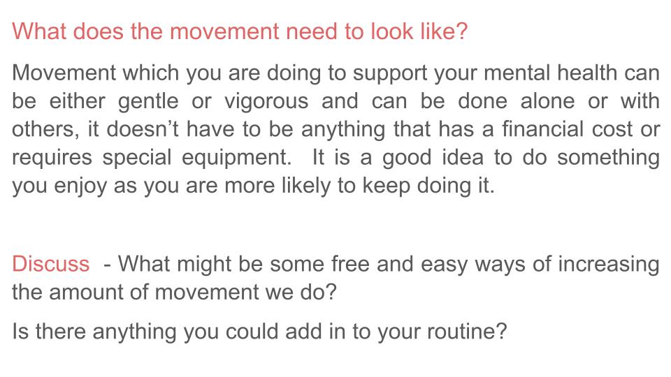 Mental Health and Movement