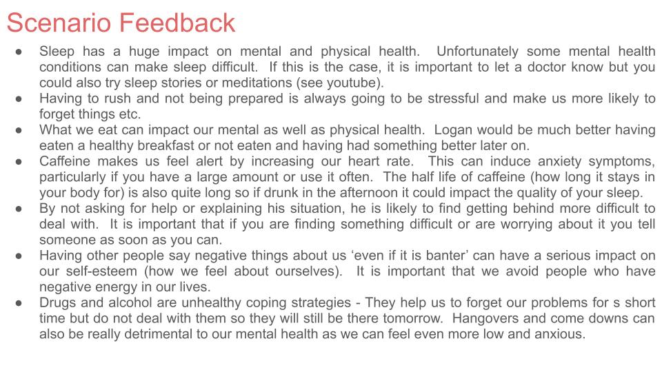 Mental Health Lesson