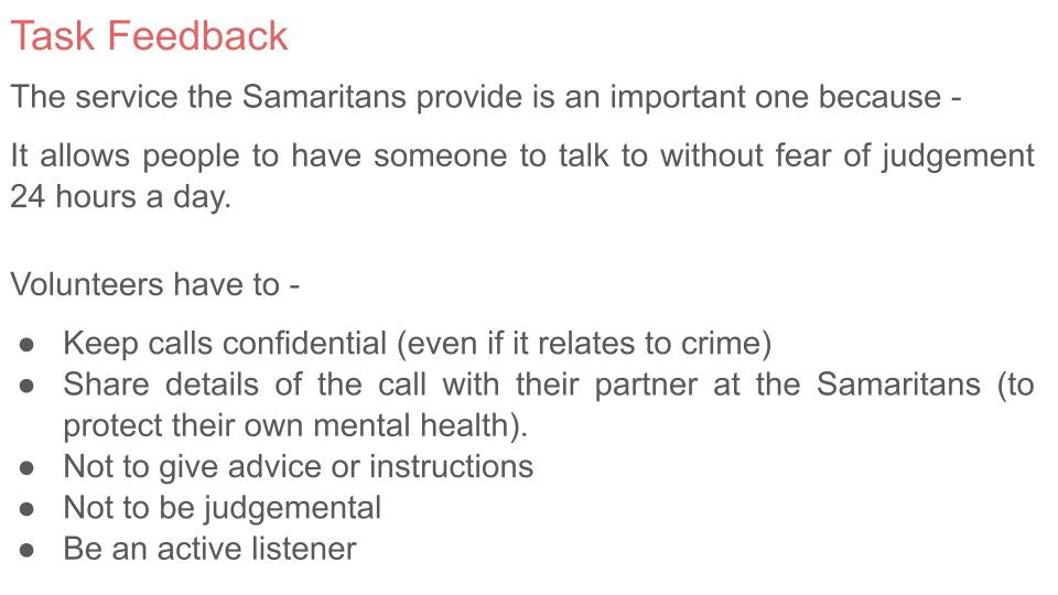 Mental Health - Samaritans