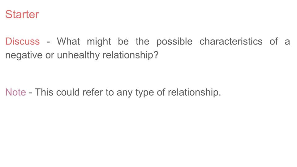 Negative Relationships Tutorial
