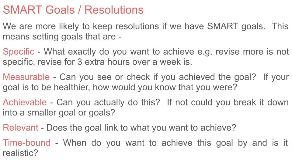 New Year's Resolutions & Goal Setting