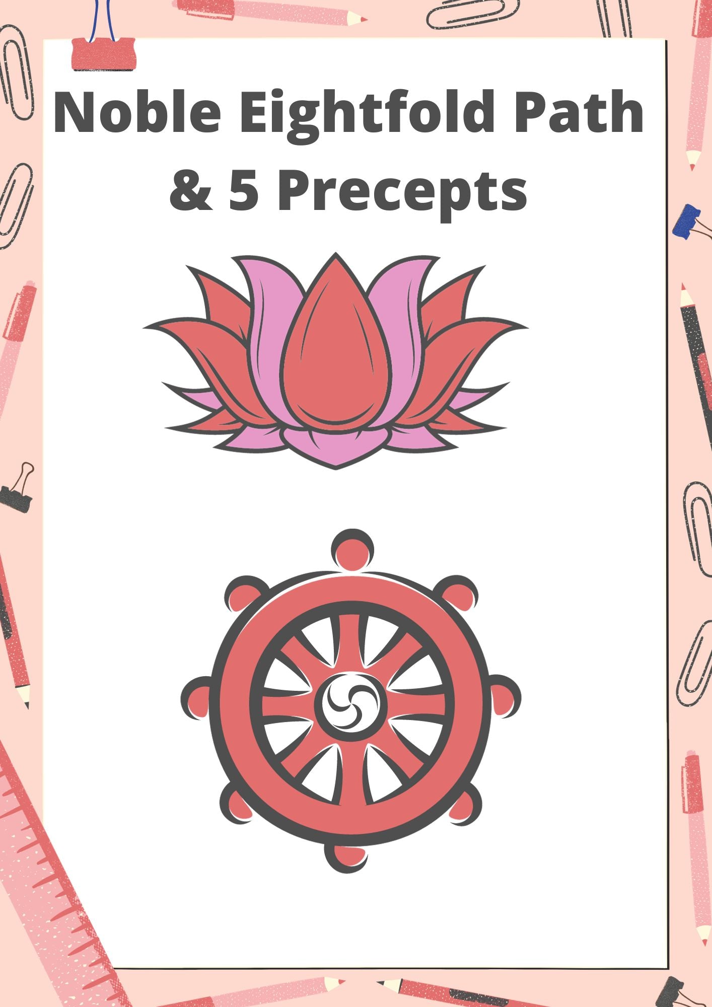 Nobles Lessons Noble Eightfold Path, Five Precepts & Karma Lesson ...