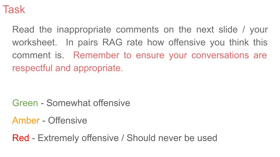 Offensive Language / Bullying Lesson