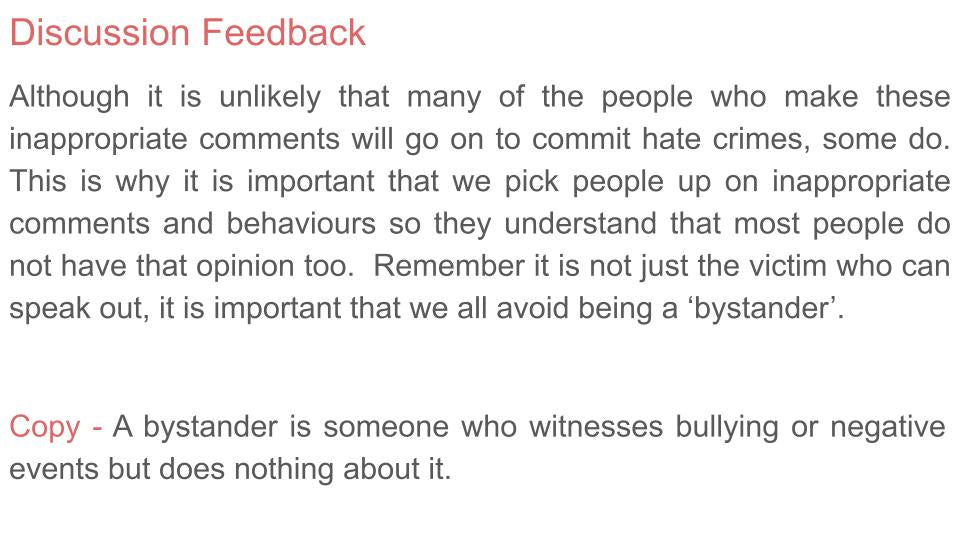Offensive Language / Bullying Lesson