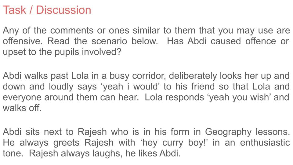 Offensive Language / Bullying Lesson