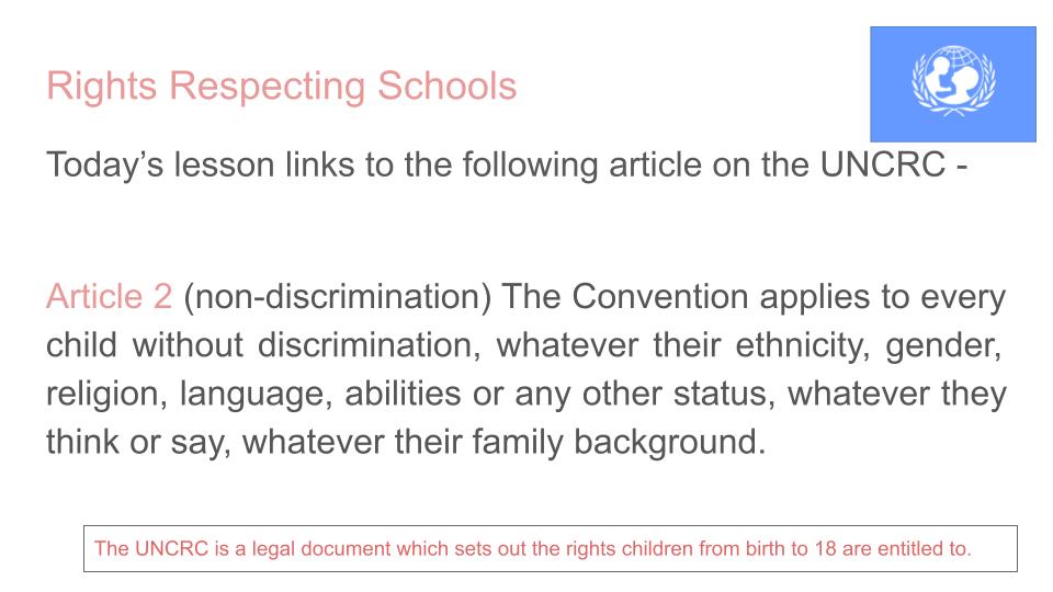 Protected Characteristics Lesson or Form Time / Assembly