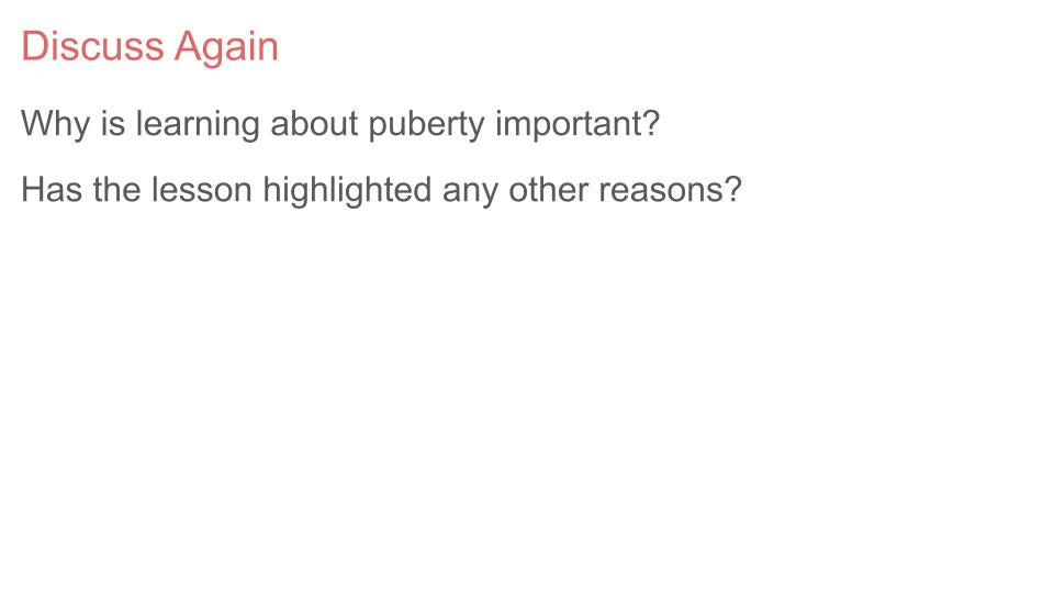 Puberty Lesson